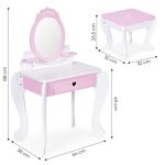 Ecotoys drveni kozmetički stol s ogledalom i dodacima - Slika 9