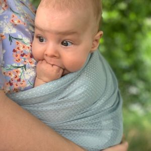 Mini Sling – Lagana nosiljka za bebe LIGHT GREEN - Slika 9