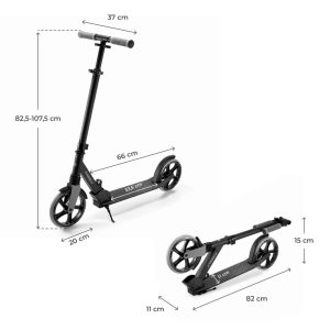 Kinderkraft romobil FREELY, Black - Slika 4