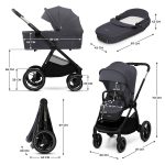 Kinderkraft dječja kolica Nea 2 2u1, Deep Grey - Slika 11