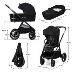 Kinderkraft dječja kolica Nea 2 2u1, Midnight Black - Slika 12