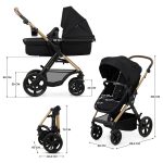 KINDERKRAFT KOLICA MOOV 2 3U1 MINK PRO - PURE BLACK - Slika 3