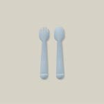INTERBABY SILIKONSKI SET PRIBORA ZA JELO - BLUE GREY