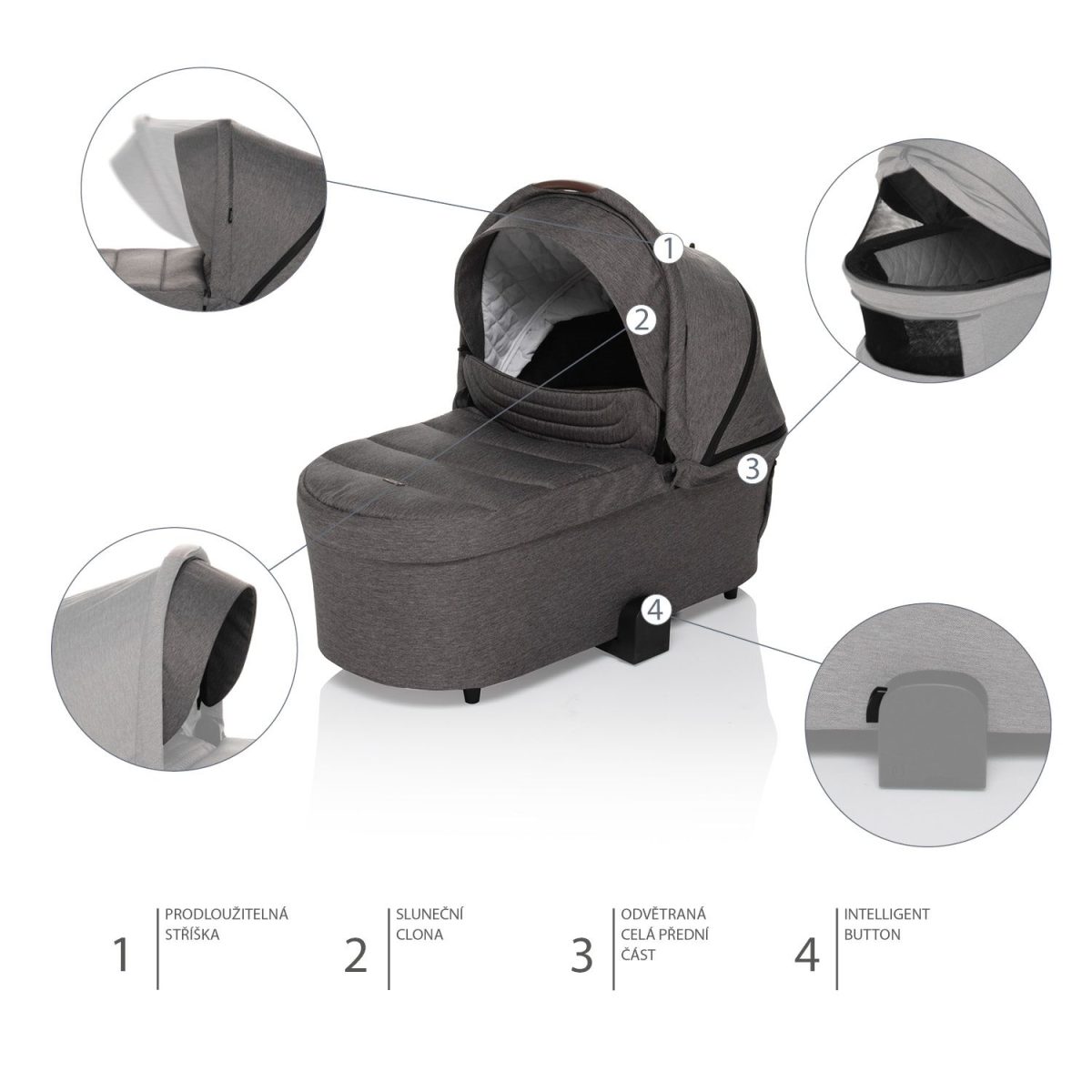 ZOPA KOŠARA MOVE XL - ROCKY GREY - Slika 2