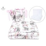 MIMINU POSTELJINA ZA BEBE SET 5 ELEM. SLONIĆ I DUGA ROZA ( ZA KREVETIĆ DIM. 120X60 CM ) - Slika 3