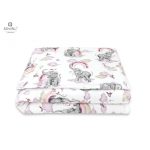 MIMINU POSTELJINA ZA BEBE SET 5 ELEM. SLONIĆ I DUGA ROZA ( ZA KREVETIĆ DIM. 120X60 CM ) - Slika 4
