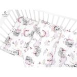MIMINU POSTELJINA ZA BEBE SET 5 ELEM. SLONIĆ I DUGA ROZA ( ZA KREVETIĆ DIM. 120X60 CM ) - Slika 2
