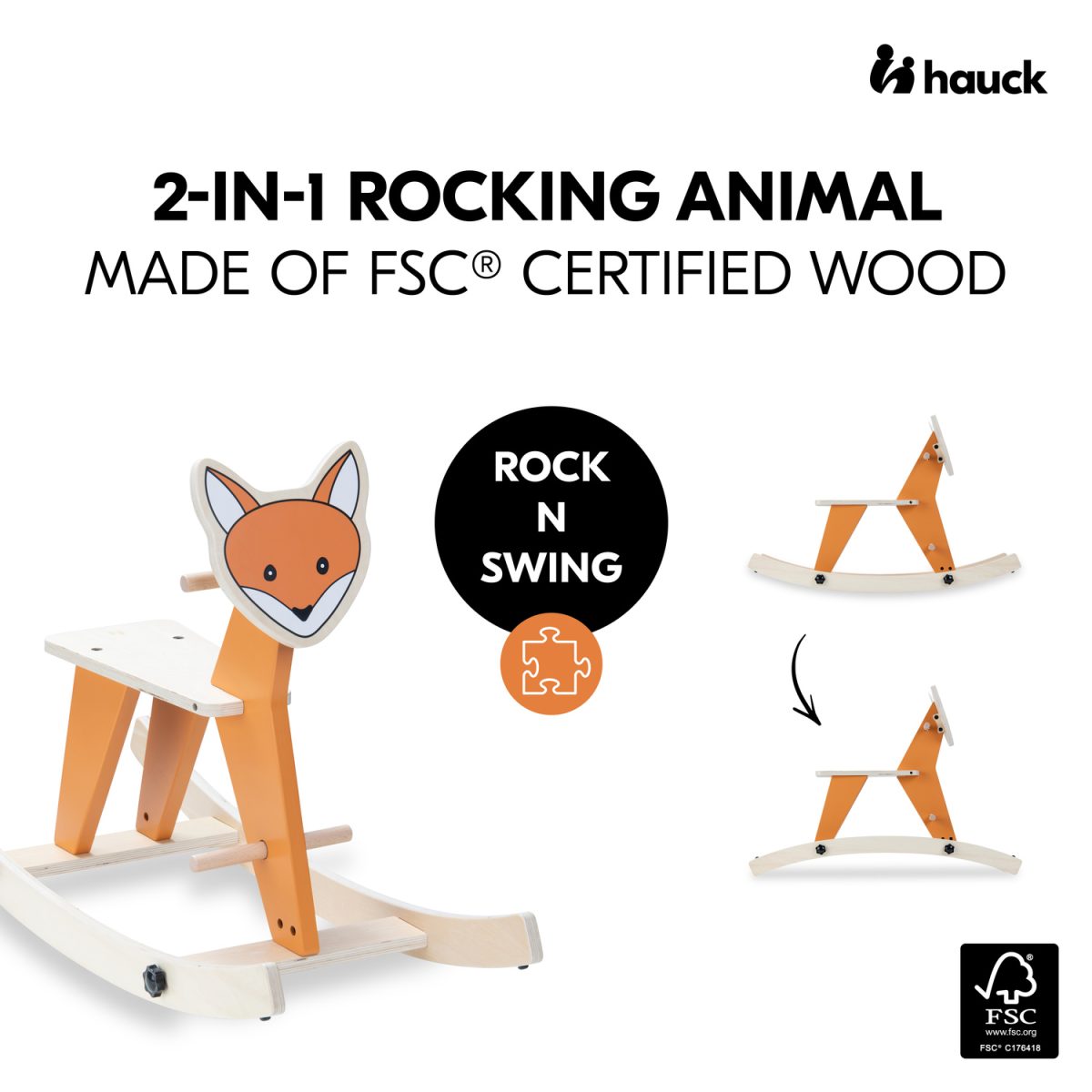 HAUCK ŽIVOTINJA NA LJULJANJE ROCK N SWING FOX - Slika 8