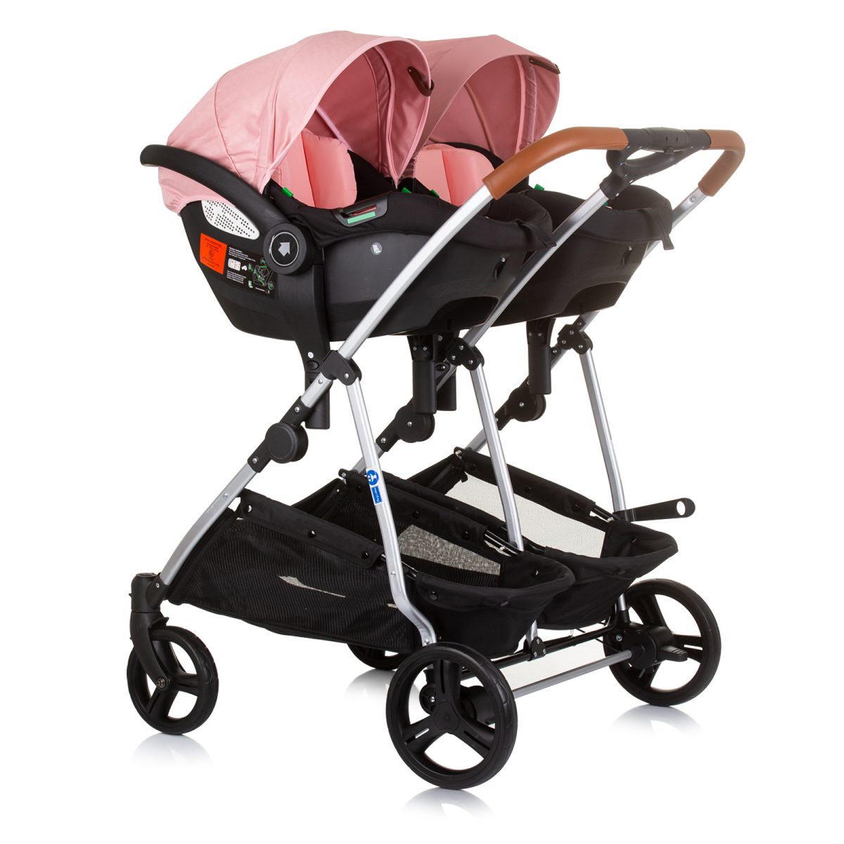 CHIPOLINO DJEČJA KOLICA ZA BLIZANCE ILI DVOJE DJECE DUO SMART - FLAMINGO - Slika 10