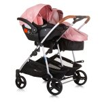 CHIPOLINO DJEČJA KOLICA ZA BLIZANCE ILI DVOJE DJECE DUO SMART - FLAMINGO - Slika 9