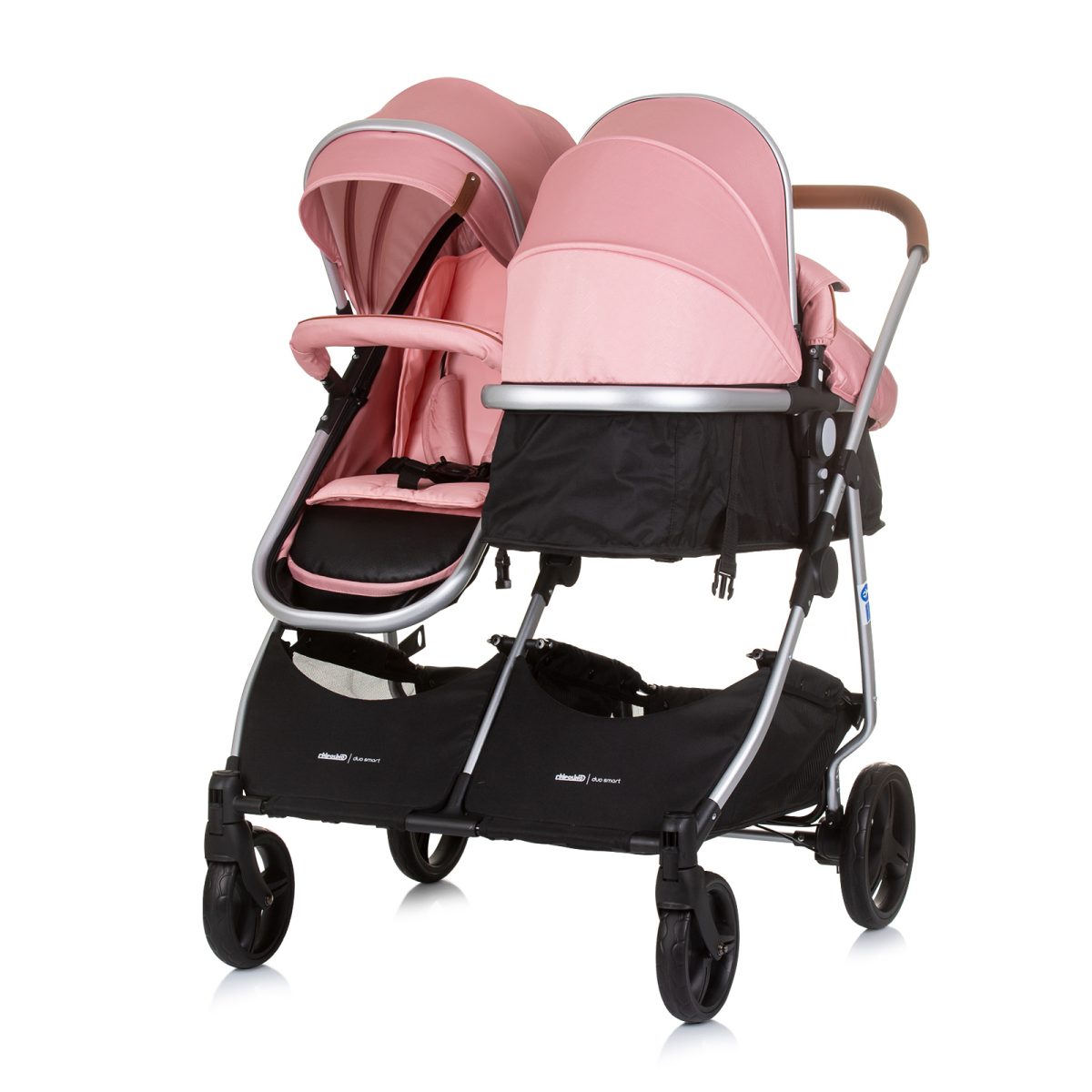 CHIPOLINO DJEČJA KOLICA ZA BLIZANCE ILI DVOJE DJECE DUO SMART - FLAMINGO - Slika 6