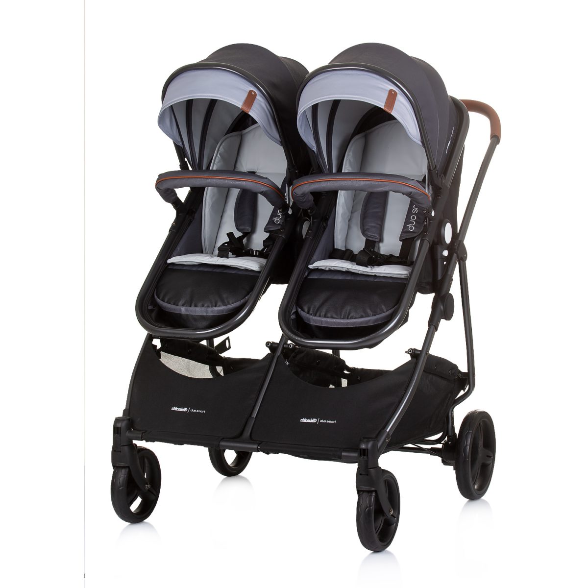 CHIPOLINO DJEČJA KOLICA ZA BLIZANCE ILI DVOJE DJECE DUO SMART - SILVER GREY - Slika 5