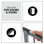 Hauck zaštitna ograda Clear Step 2 Set +9 cm produžetak- Dark Grey - Slika 2