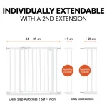 Hauck zaštitna ograda Clear Step 2 Set (75 - 80 cm) + 9 cm produžetak Bijela - Slika 4
