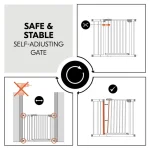 Hauck zaštitna ograda Clear Step 2 Set (75 - 80 cm) + 9 cm produžetak Bijela - Slika 6