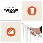 Hauck zaštitna ograda Clear Step 2 Set (75 - 80 cm) + 21 cm produžetak Bijela - Slika 3