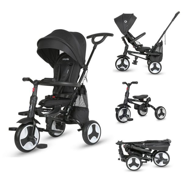 COCCOLLE SKLOPIVI TRICIKL SPECTRA PLUS PREMIUM - JET BLACK