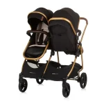 CHIPOLINO DJEČJA KOLICA ZA BLIZANCE ILI DVOJE DJECE DUO SMART - OBSIDIAN/GOLD - Slika 4