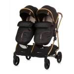 CHIPOLINO DJEČJA KOLICA ZA BLIZANCE ILI DVOJE DJECE DUO SMART - OBSIDIAN/GOLD - Slika 7