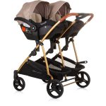 CHIPOLINO DJEČJA KOLICA ZA BLIZANCE ILI DVOJE DJECE DUO SMART - GOLDEN BEIGE - Slika 10