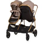 CHIPOLINO DJEČJA KOLICA ZA BLIZANCE ILI DVOJE DJECE DUO SMART - GOLDEN BEIGE - Slika 4