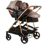 CHIPOLINO DJEČJA KOLICA ZA BLIZANCE ILI DVOJE DJECE DUO SMART - GOLDEN BEIGE - Slika 9