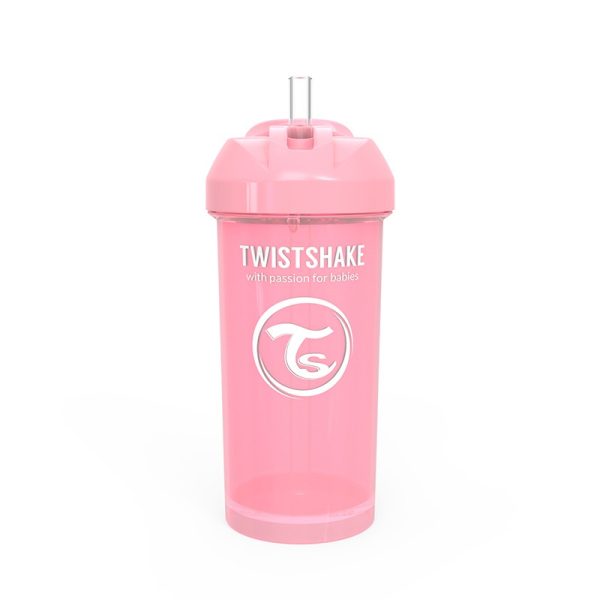 TWISTSHAKE BOČICA SA SLAMKOM 360 ML 6+M PASTEL ROZA