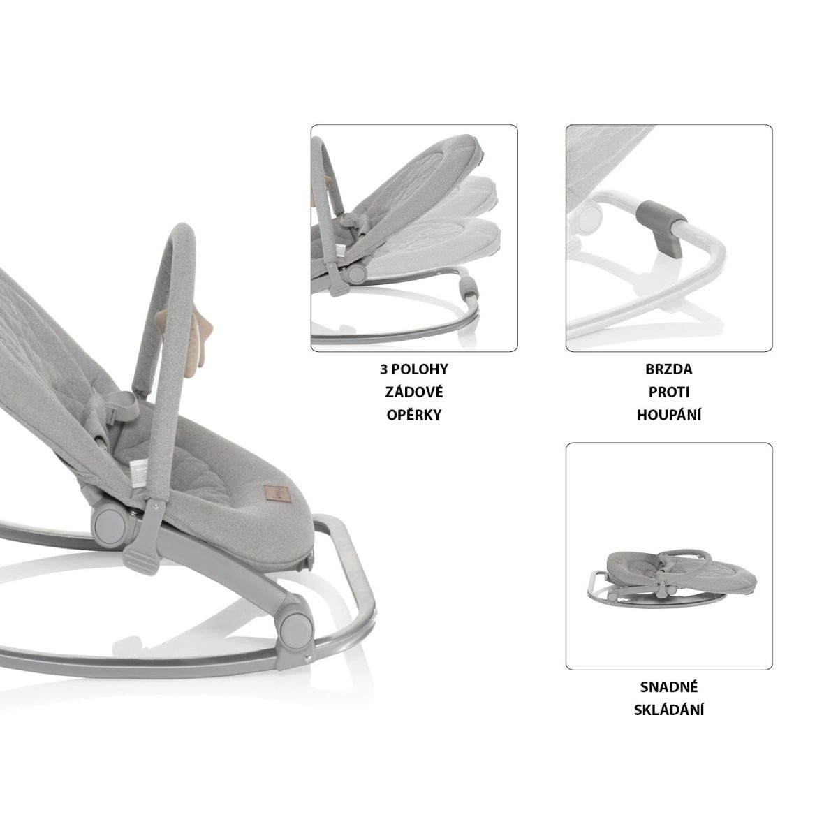 ZOPA LEŽALJKA RELAX 2 - DIAMOND GREY/GREY - Slika 4