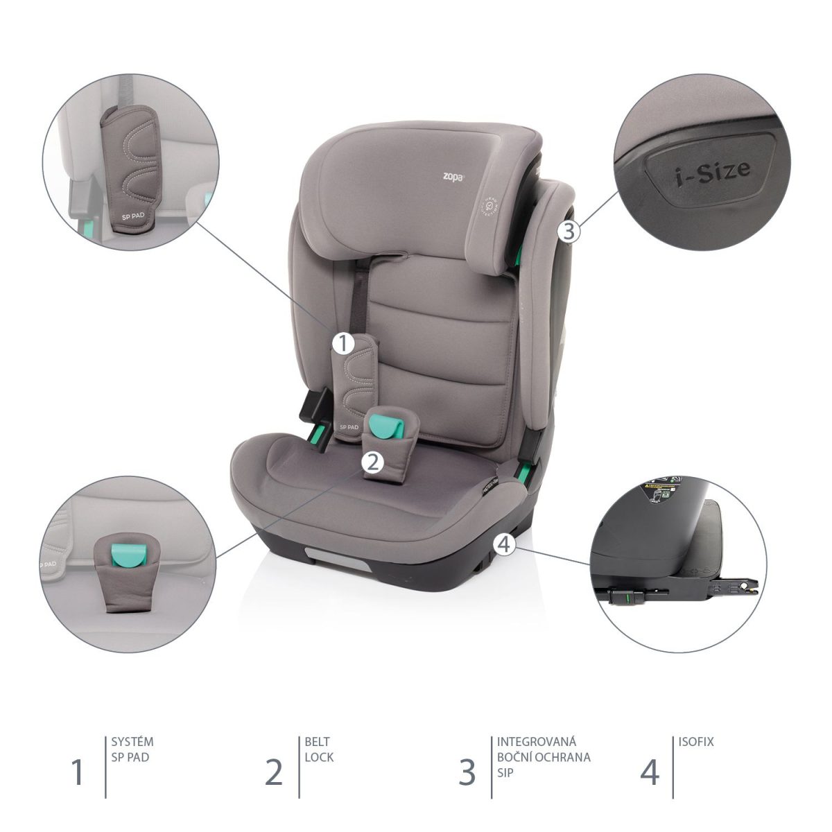 ZOPA AUTOSJEDALICA MATRIX I-SIZE - NIGHT BLACK - Slika 6
