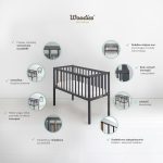 KOLIJEVKA STARDUST CRIB WOODIES - ANTHRACITE - Slika 7