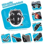 CRAZYSAFETY 3D DJEČJA KACIGA SHARK BLACK - S LED SVJETLOM - Slika 2