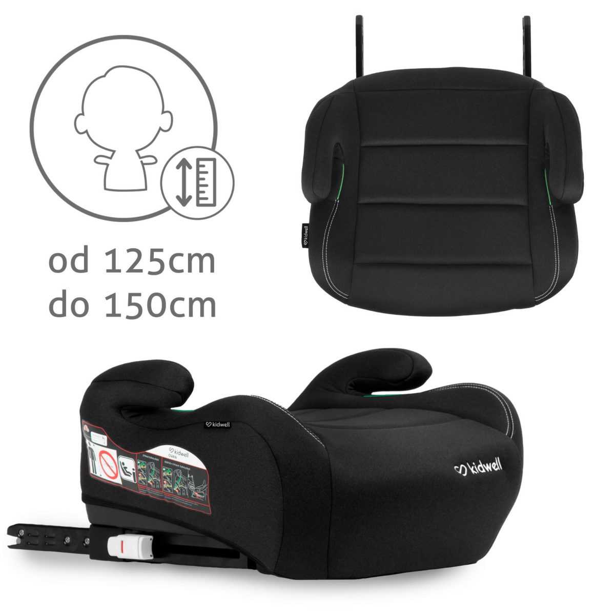 KIDWELL AUTOSJEDALICA OVAN I-SIZE 125-150 CM - BLACK - Slika 2