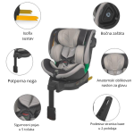 COCCOLLE MAGO I-SIZE AUTOSJEDALICA 0-36 KG ( 40-150 CM ) - NEUTRAL GREY - Slika 3