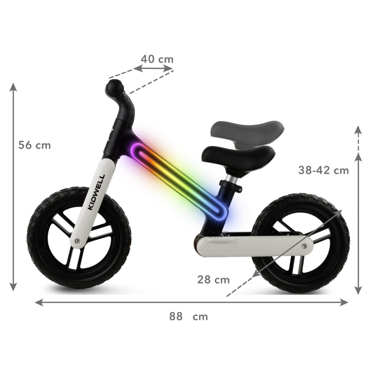 KIDWELL SUNO LED BALANS BICIKL - CRNO BIJELI - Slika 8
