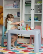 TEGA BABY SET DJEČJEG NAMJEŠTAJA ( STOL I 2 STOLICE ) TEGGI MULTIFUN - GREY/PINK - Slika 5