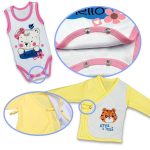 SET ODJEĆE ZA BEBE 5U1 56 CM - ŽUTA
