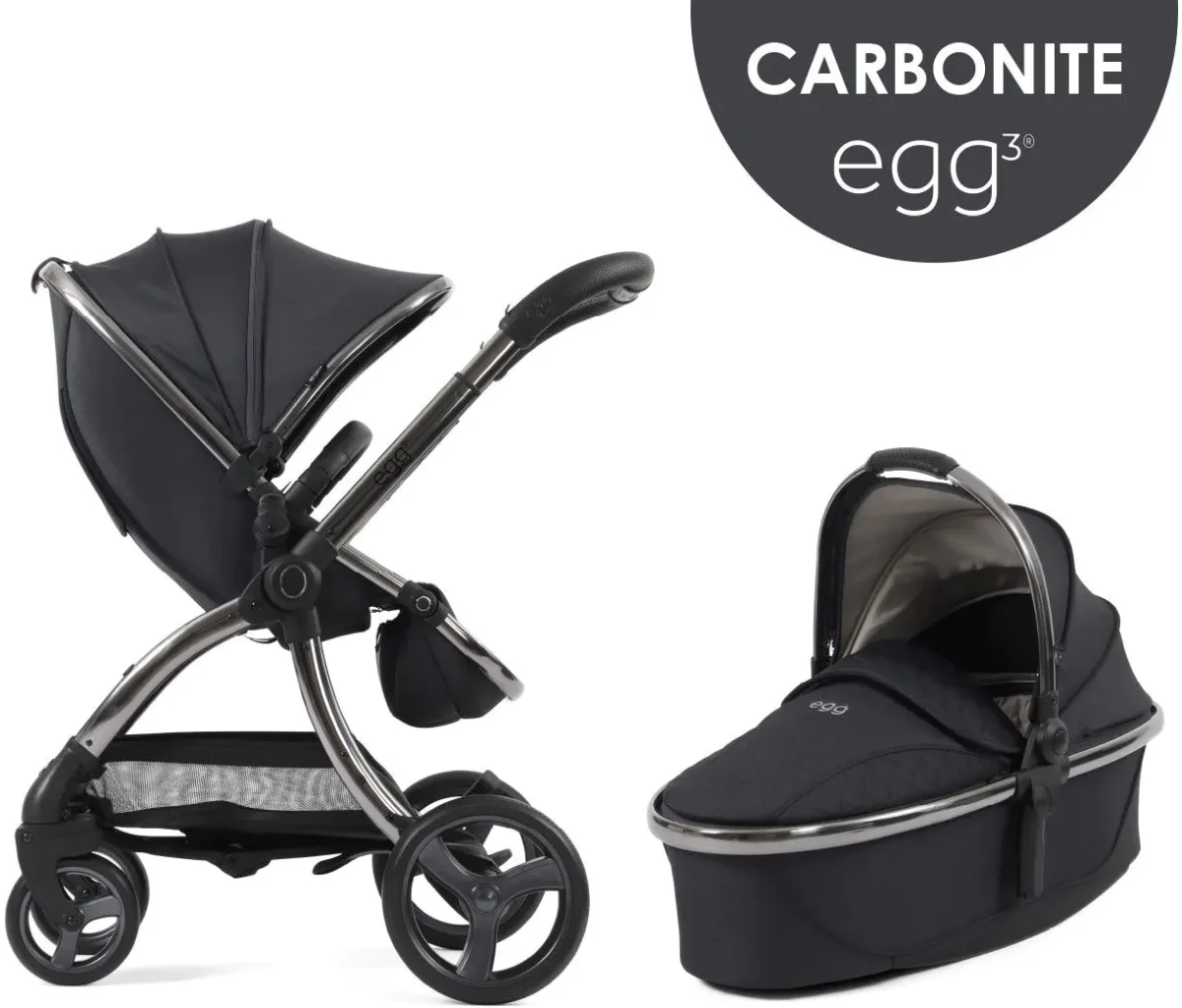 egg3® dječja kolica 2u1 - Carbonite - Slika 1