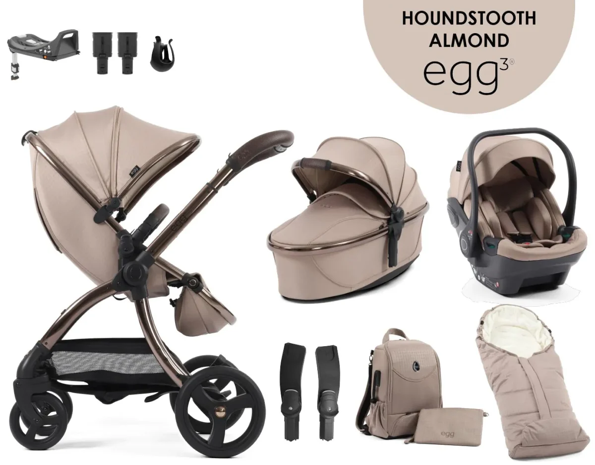 egg3® dječja kolica 9u1 - Special Edition Houndstooth Almond - Slika 1