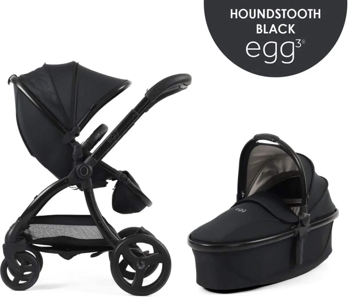 egg3® dječja kolica 2u1 - Special Edition Houndstooth Black - Slika 1