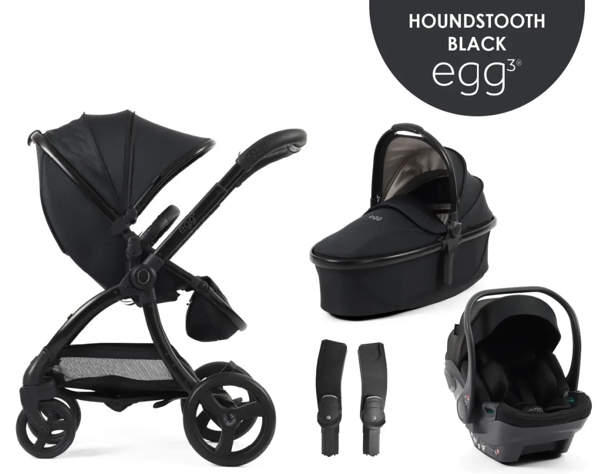 egg3® dječja kolica 4u1 - Special Edition Houndstooth Black - Slika 1