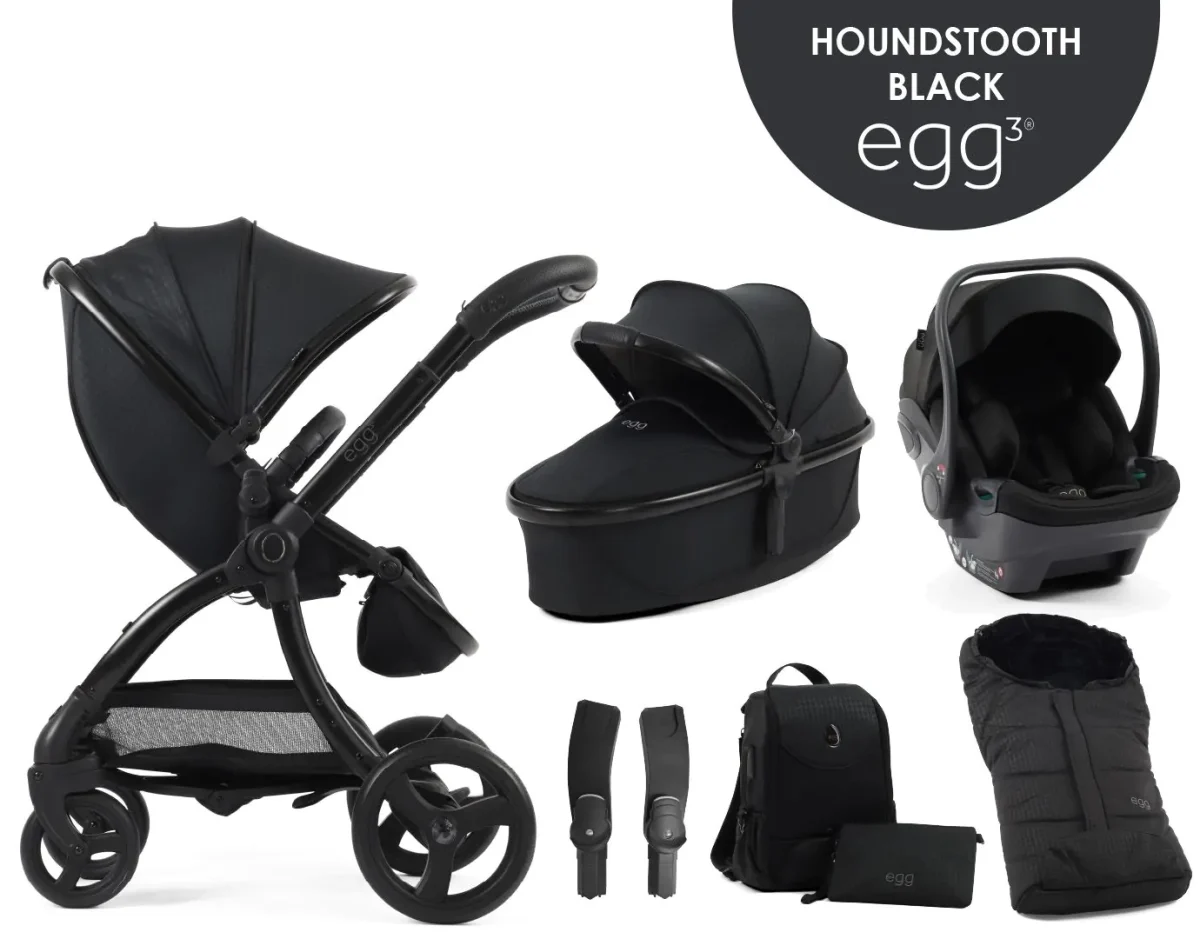 egg3® dječja kolica 6u1 - Special Edition Houndstooth Black - Slika 1