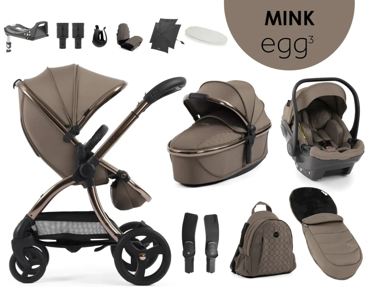 egg3® dječja kolica 12u1 - Mink - Slika 1