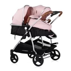 CHIPOLINO DJEČJA KOLICA ZA BLIZANCE ILI DVOJE DJECE DUO SMART - PINK MARSHMELLOW - Slika 14
