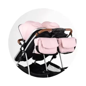 CHIPOLINO DJEČJA KOLICA ZA BLIZANCE ILI DVOJE DJECE DUO SMART - PINK MARSHMELLOW - Slika 6