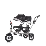 Chipolino tricikl za blizance 2Play Obsidian Silver - Slika 2