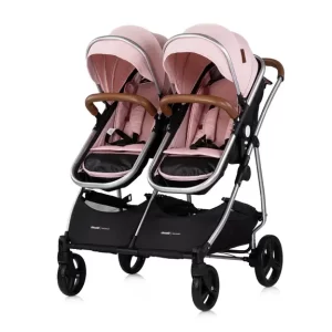 CHIPOLINO DJEČJA KOLICA ZA BLIZANCE ILI DVOJE DJECE DUO SMART - PINK MARSHMELLOW - Slika 3