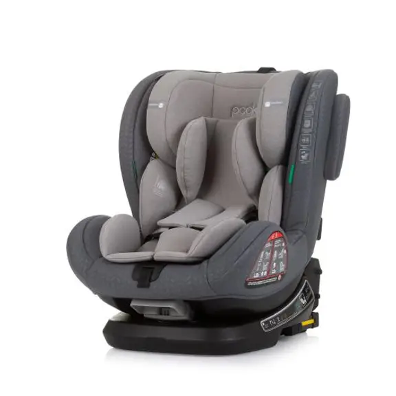 Chipolino autosjedalica I-SIZE 40-150 cm ISOFIX 360 "PEAK" granite