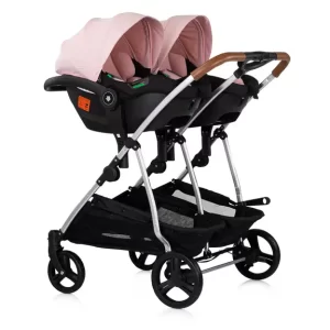 CHIPOLINO DJEČJA KOLICA ZA BLIZANCE ILI DVOJE DJECE DUO SMART - PINK MARSHMELLOW - Slika 15