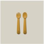 INTERBABY SILIKONSKI SET PRIBORA ZA JELO - EARTH OCHER
