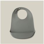 SILIKONSKI PODBRADAK ZA BEBE INTERBABY - PETROL GREY - Slika 4